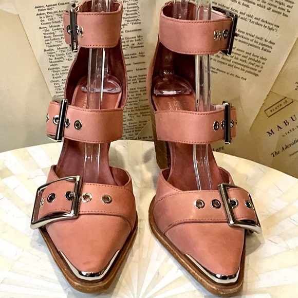 Free People Jeffrey Campbell Hendrix Heels Rose Pink Matte Leather - Picture 5 of 8